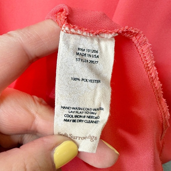 Soft Surroundings Coral Flutter Layered Women’s Shell Sleeveless Blouse Sz XL - Picture 7 of 11